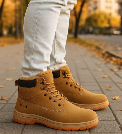 Grubo ocieplane męskie buty trekkingowe /B4-3 18353 T485/