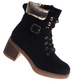 Czarne wiązane botki damskie zimowe /J5-2 18548 W2/
