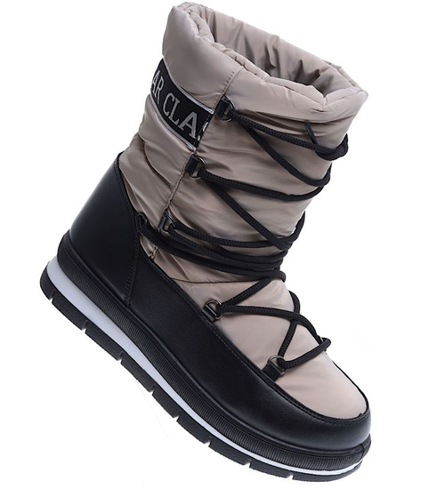 Zimowe kozaki śniegowce Khaki /G6-2 15401 T635/