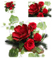 Duży stroik Czerwono bordowe kwiaty KOMP146 M700