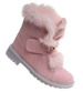 Zimowe różowe dziewczęce botki na rzepy /G6-2 18345 T295/