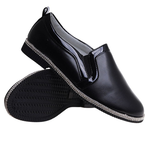 Czarne półbuty dziewczęce /A4-2 11278 S192/