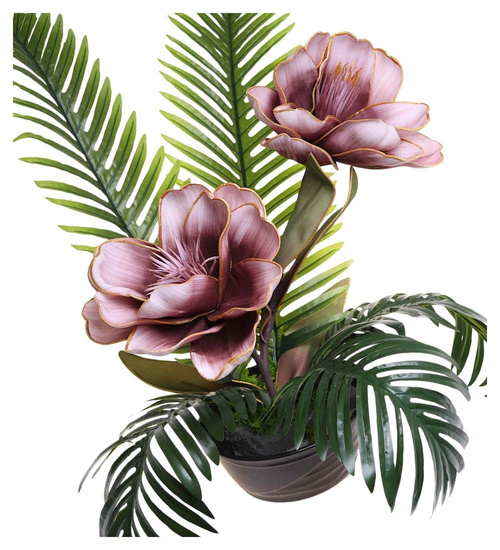 Duży stroik różowo złote kwiaty KOMP157 M500