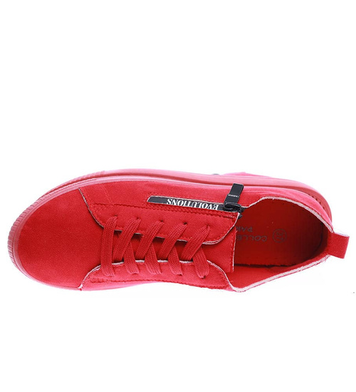 Sznurowane czerwone tenisówki /D9-2 11656 T194/