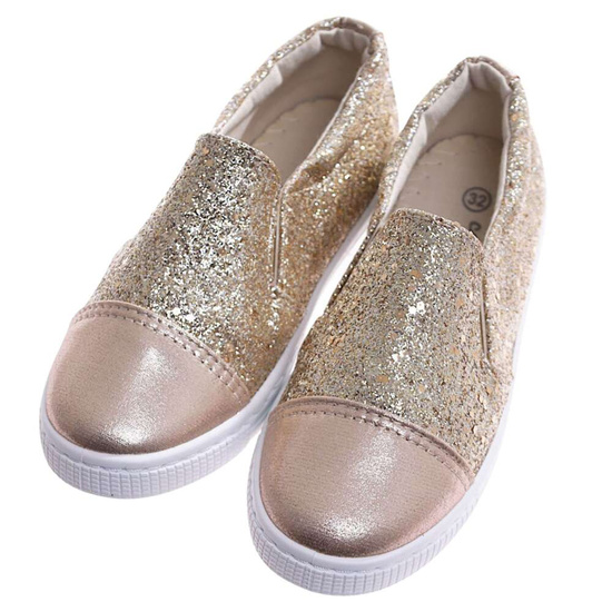 Złote wsuwane trampki dziewczęce /E9-2 17284 T121/