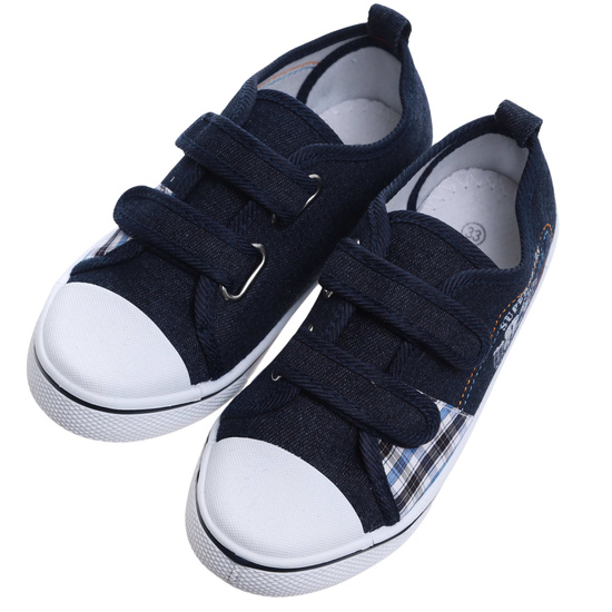 Granatowe chłopięce tenisówki na rzepy /E3-3 17436 T189/