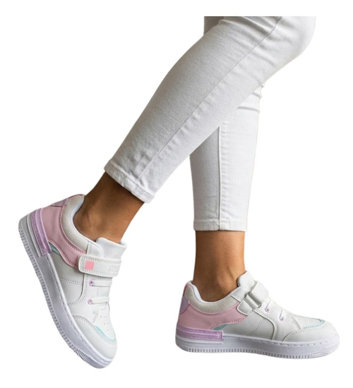 Beżowe dziewczęce buty sportowe /G11-2 12454 T497/