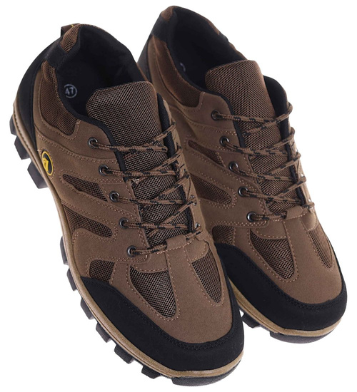 Męskie buty trekkingowe Duże rozmiary Brązowe /D3-1 18194 T435/