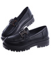 Czarne półbuty loafersy na niskiej platfomie /G2-2 14879A T485/