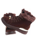 Czekoladowe zimowe trampki z kożuszkiem  /G11-3 18496 T7/