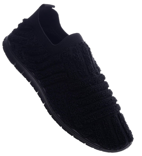 Wsuwane damskie czarne buty sportowe /F3-2 13164 S192/
