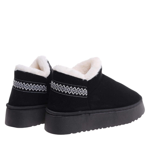 Krótkie kozaki śniegowce czarne ocieplane /A10-1 18419  T266/