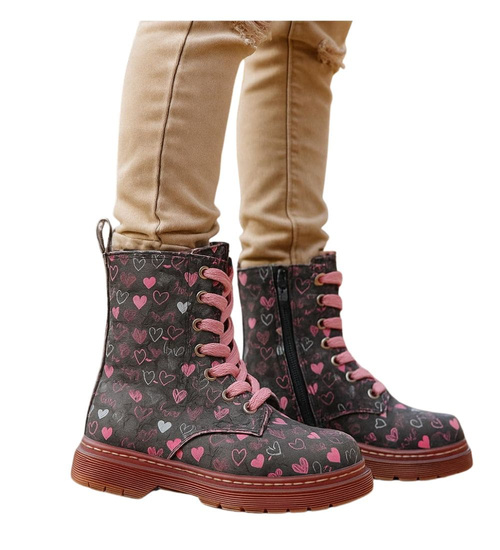 Zimowe czarne dziewczęce trapery z futerkiem /F6-2 18438 T399/