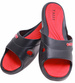 Czarno czerwone plażowe klapki damskie /E8-1 16636S184/