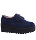 Sznurowane granatowe półbuty na platformie /F7-2 14748 T253/
