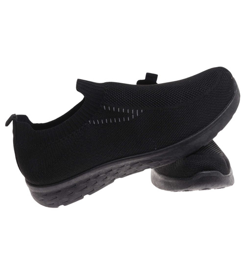 Wsuwane czarne męskie buty sportowe Duże rozmiary /A3-3 17957 S374/