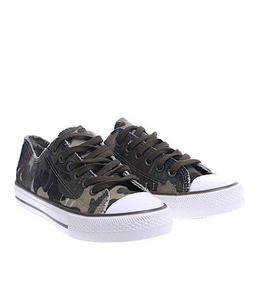 Sznurowane moro trampki damskie  /F3-2 13474 T199/