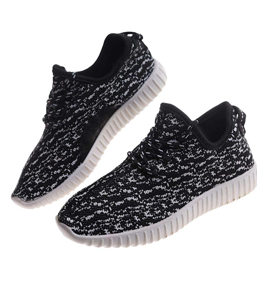 Dziewczęce czarno białe buty sportowe /E10-2 17499 T192/