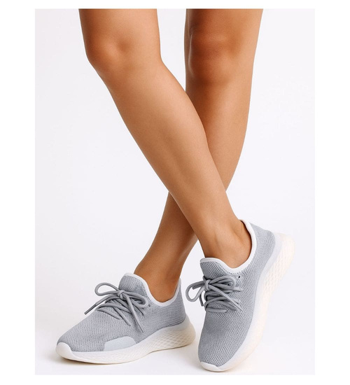 Wsuwane damskie buty sportowe Szare /D6-3 10120 S197/