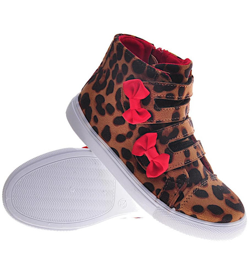 Wysokie trampki dziewczęce w panterkę /B3-3 3871 S281/