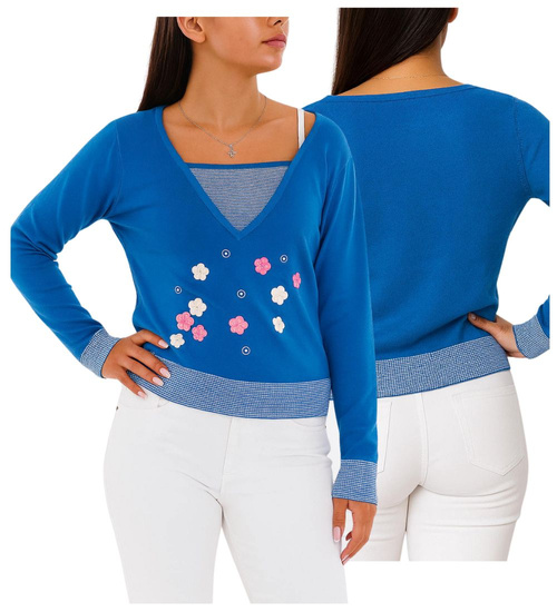 Niebieska bluzka sweter damski /H2 K34 ub987 S0/