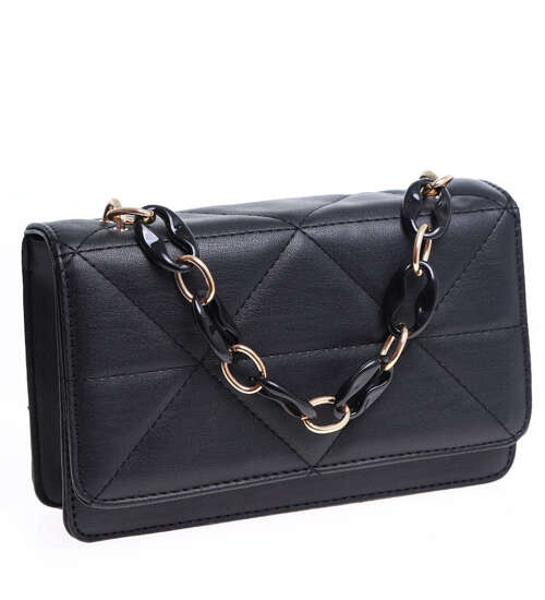 Mała czarna torebka damska z paskiem /H2-K10 TB521 M132/