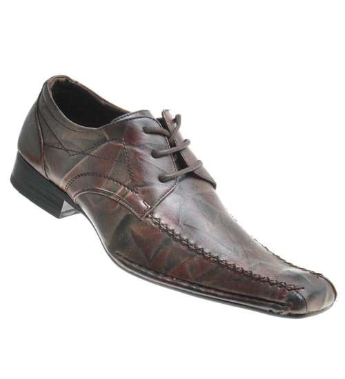 Półbuty męskie pantofle BRĄZOWE/ B2-3 9780 S097/