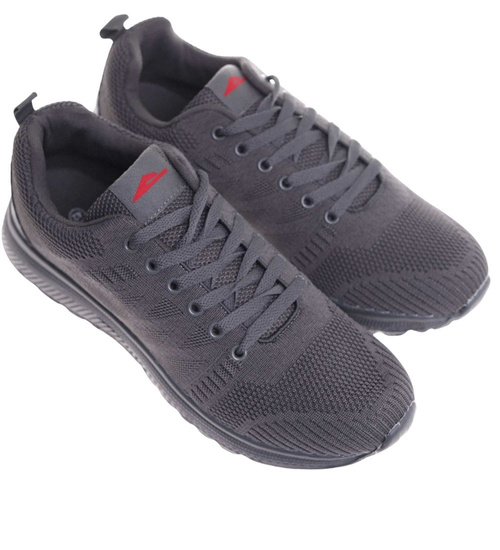 Sznurowane męskie buty sportowe /E1-1 18017 T384/