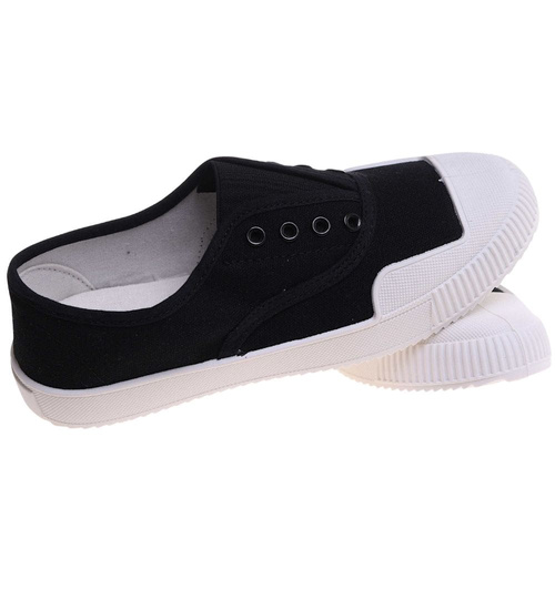 Wsuwane czarne trampki damskie /F4-1 15970  G150/