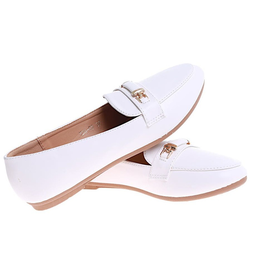 Baleriny lordsy w białym kolorze /B5-2 16161 T243/