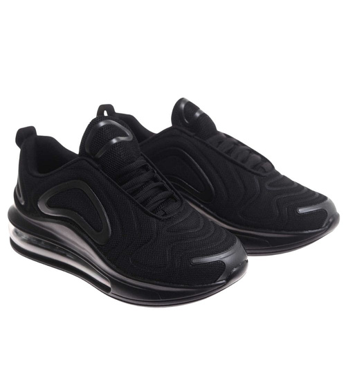 Buty sportowe czarne sznurowane sneakersy /G3-3 17952 W388/