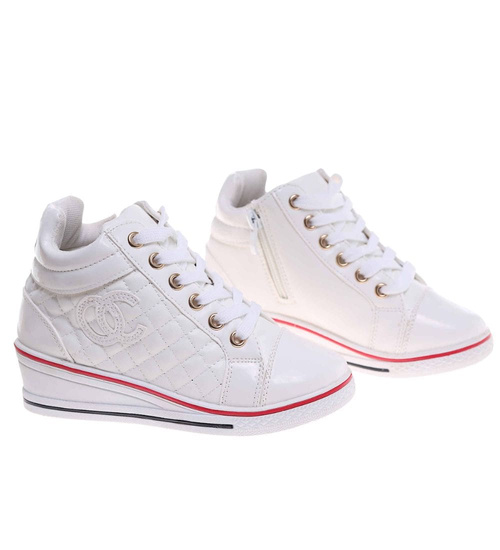 Wygodne dziecięce buciki z suwakami BIAŁE /A1-2 7601 S195/