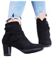 Czarne botki damskie na słupku /A7-1 16901 T227/