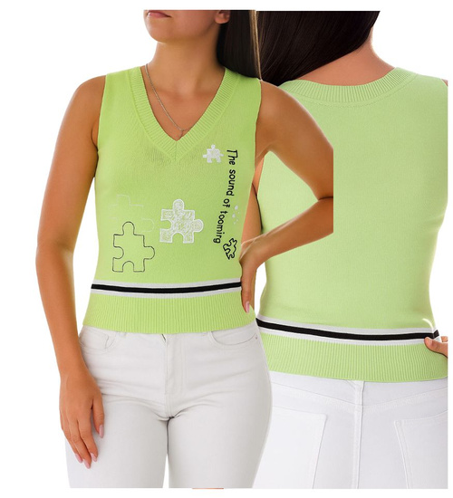 Zielona koszulka bezrękawnik /H2 K6 ub966 S)0/