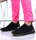 Czarne wsuwane damskie buty sportowe /C1-3 16051 T280/