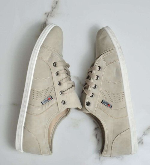 Casualowe męskie trampki Beżowe /G1-3 9014 S195/