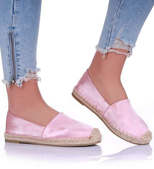 Różowe wsuwane baleriny espadryle /F7-2 17216  G6-15/