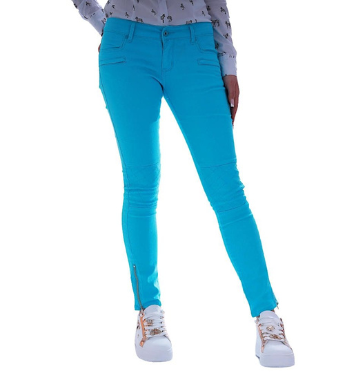 Błękitne spodnie damskie z jeansu /H2 UB846 G4/
