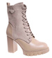 Damskie botki na obcasie Khaki /F9-1 18335 W305/