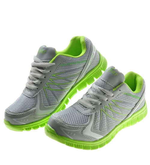 Lekkie buty sportowe L.Grey-Green / F1-2 8412 S203/