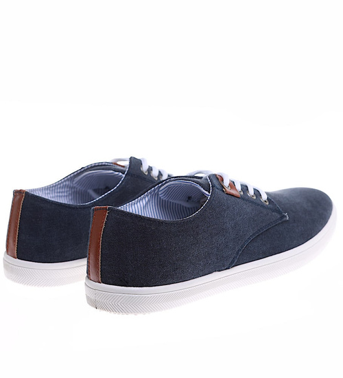 Granatowe sznurowane trampki męskie /e2-2 3502 T450/