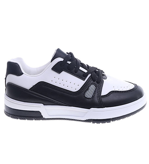Czarno białe damskie buty sportowe /G5-2 14006 S372/