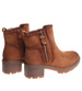 Karmelowe botki damskie na grubym obcasie /F10-2 18245 W477/