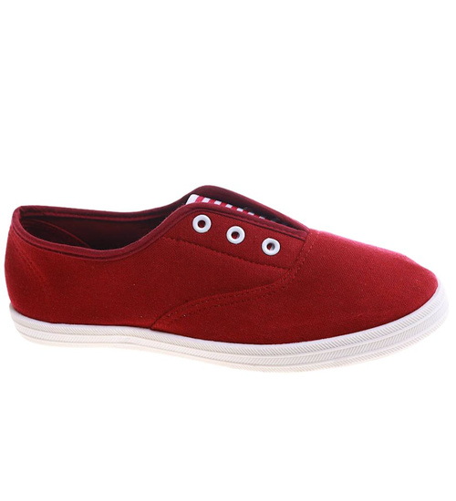 Bordowe wsuwane tenisówki dziewczęce /A8-1 16827 T7-38/