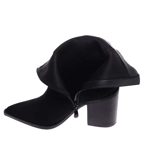 Czarne botki kowbojki na słupku /A3-2 18214 W427/