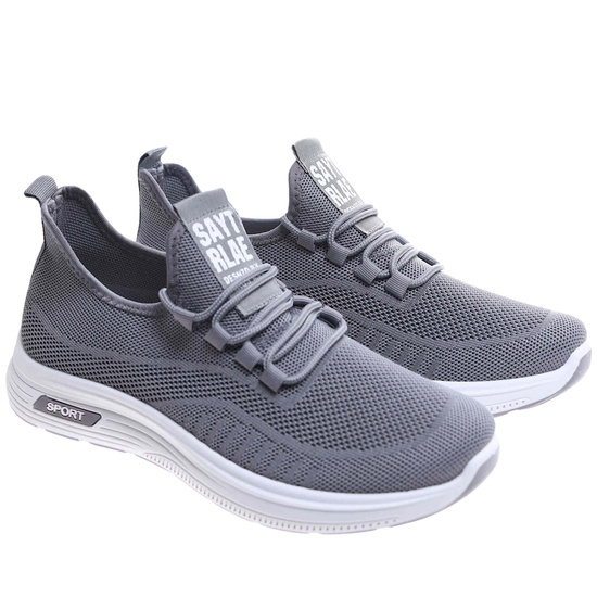 Wsuwane ażurowe szare męskie buty sportowe /A1-2 17762 GF285/