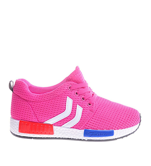 Różowe sznurowane buty sportowe /D1-3 11999 T195/