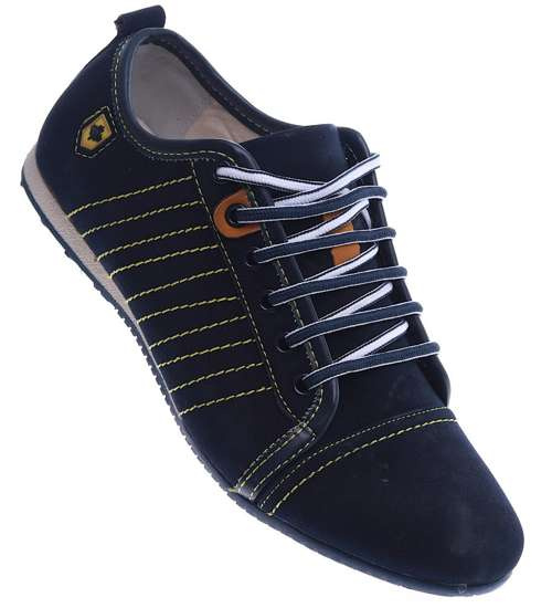 Sznurowane granatowe buty chłopięce /A6-3 13848 T165/