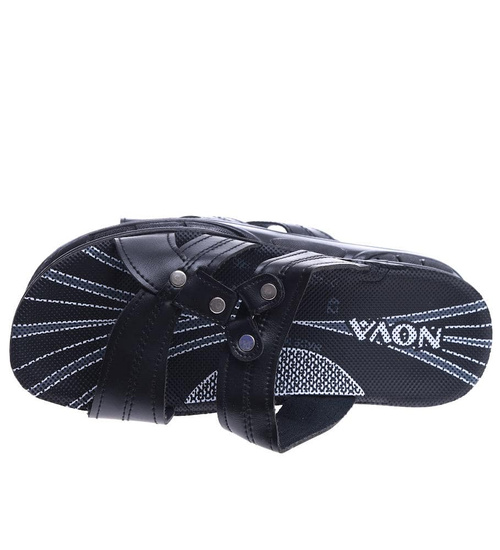 Czaprne plażowe męskie klapki /D1-1 14508 T192/