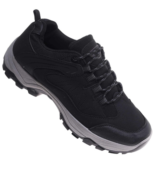Czarne męskie buty trekkingowe /G12-1 18176  T389/
